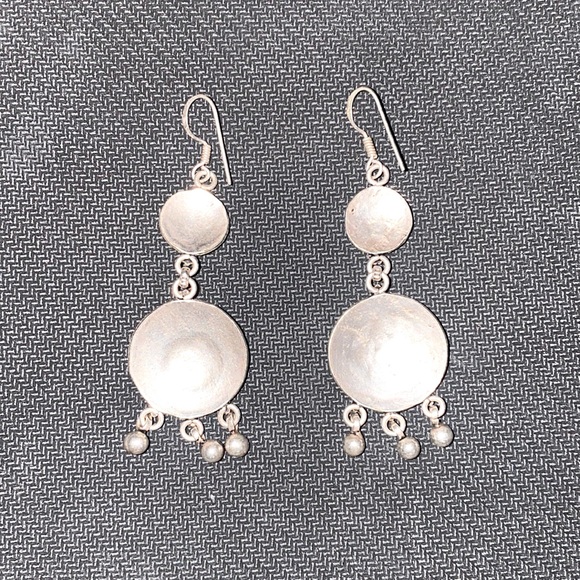 Silver Indian Chandelier Earrings - Picture 3 of 6